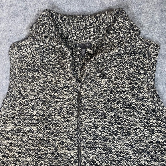 Women’s Eileen Fisher Yak Merino Wool Blend Knit Sweater Vest Full Zip Gray 1X - Picture 5 of 11